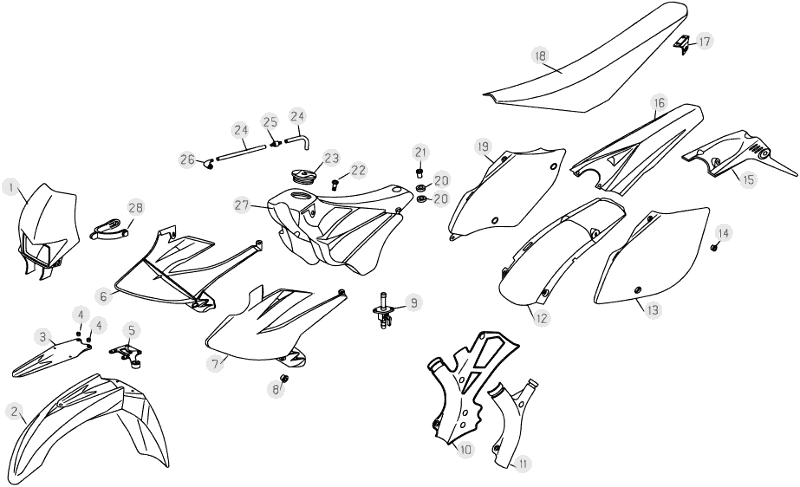 43 PLASTIC ACCESSORIES/SEAT/TANK