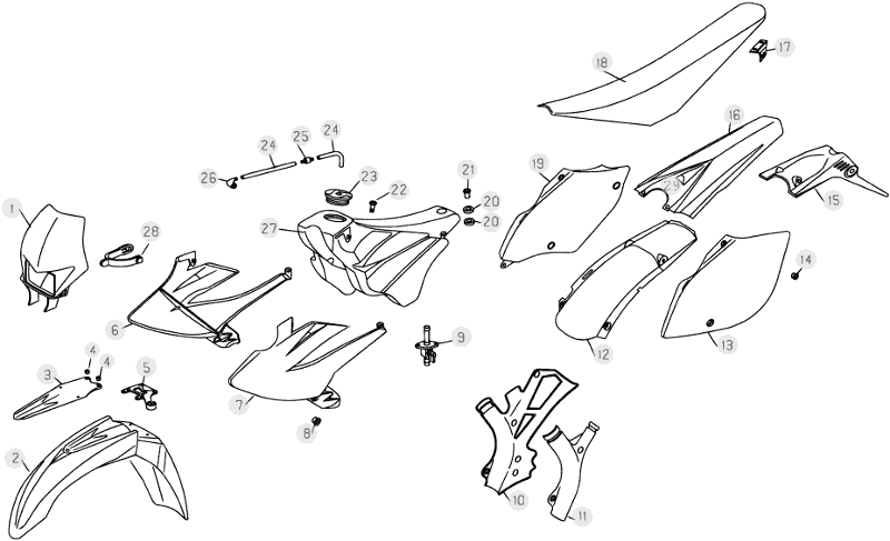 43 PLASTIC ACCESSORIES/SEAT/TANK