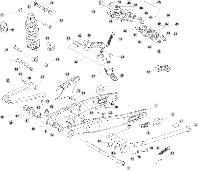 33 SWING ARM/REAR SUSPENSION