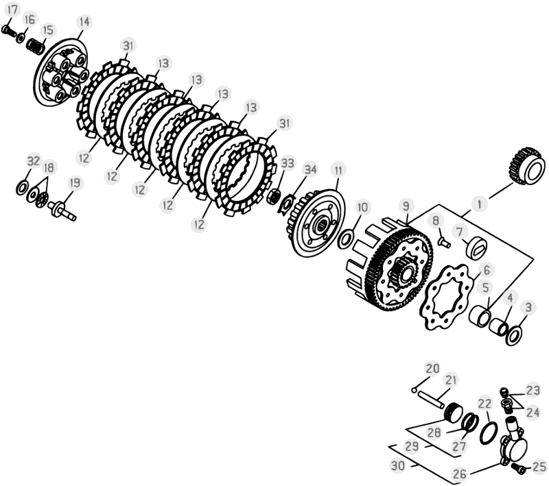03 PRIMARY GEAR CPL./CLUTCH