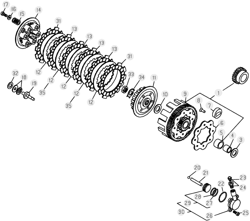 03 PRIMARY GEAR CPL./CLUTCH