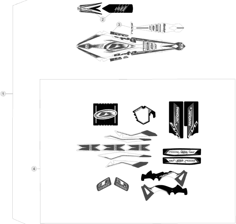 43 PLASTIC ACCESSORIES/SEAT/TANK - FROM CHASSIS 250068 TO 259999
