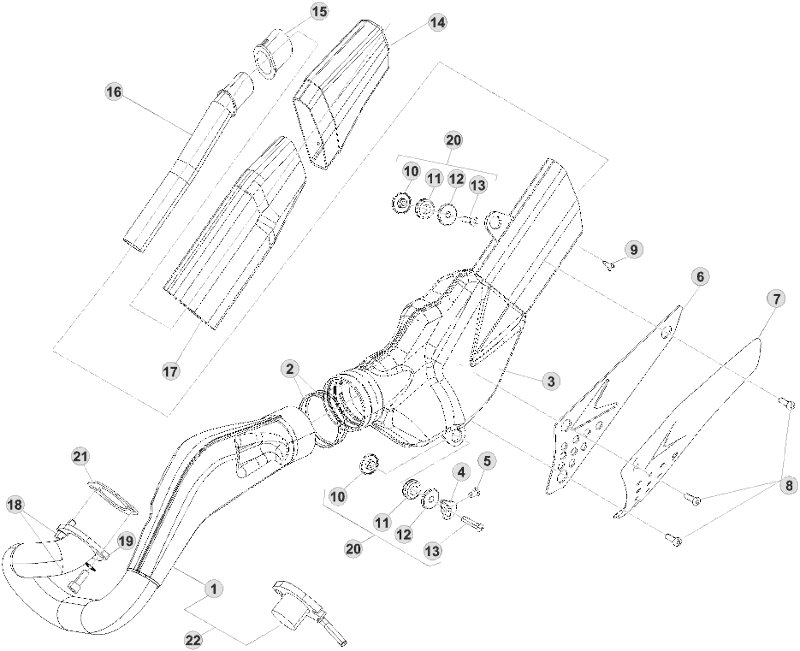37 EXHAUST SYSTEM - FROM CHASSIS 650255 TO 659999