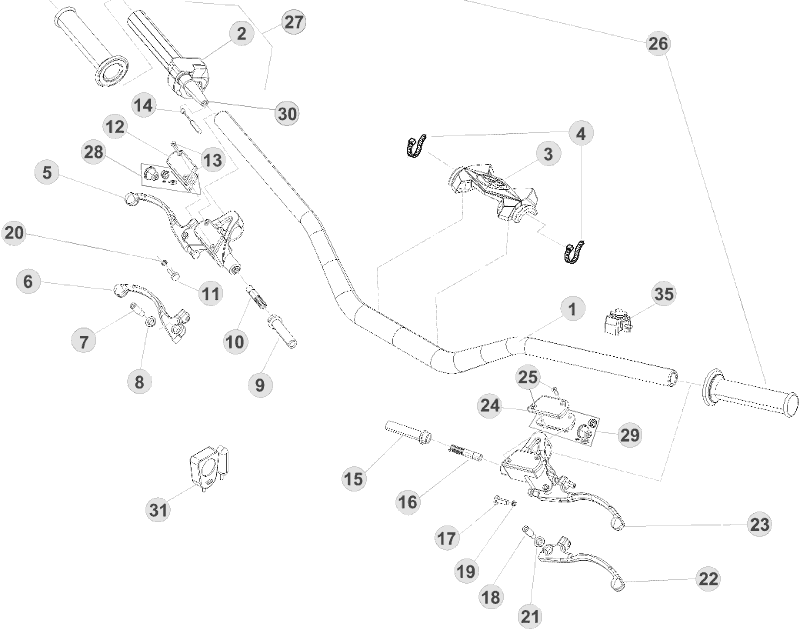 35 HANDLEBAR/CONTROLS - FROM CHASSIS 101431 TO 119999