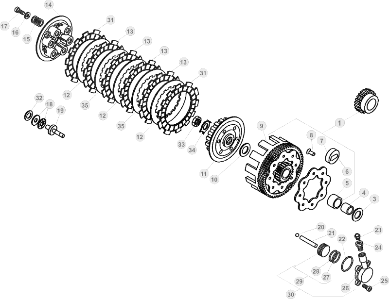 03 PRIMARY GEAR CPL./CLUTCH