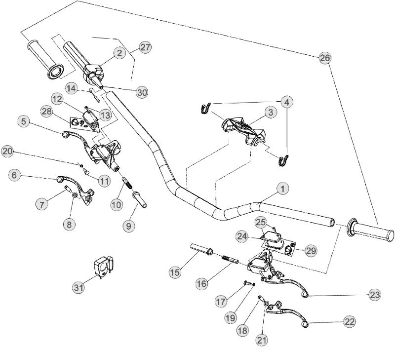 35 HANDLEBAR/CONTROLS - FROM CHASSIS 400169 TO 400200