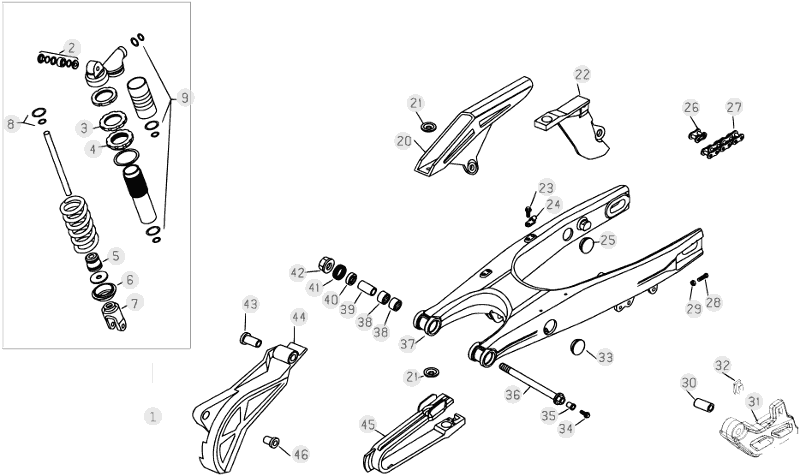 33 SWING ARM/REAR SUSPENSION