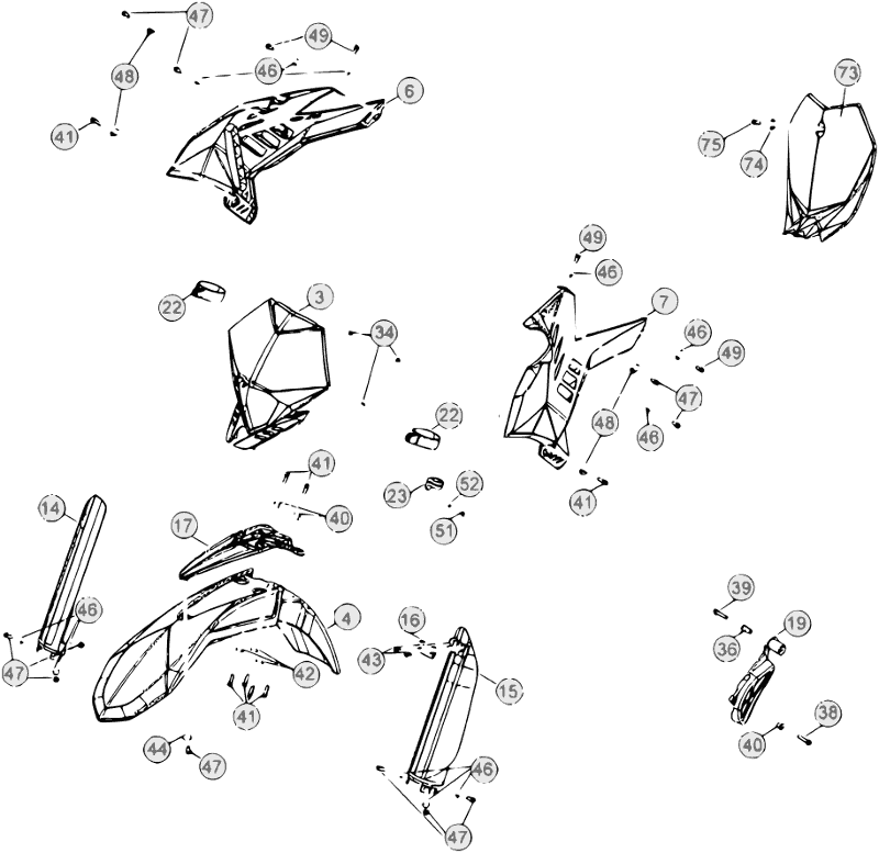 43 PLASTIC ACCESSORIES/SEAT/TANK