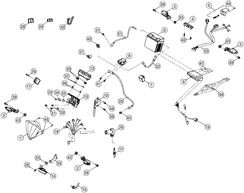 40 WIRING HARNESS - FROM CHASSIS 600248 TO 699999