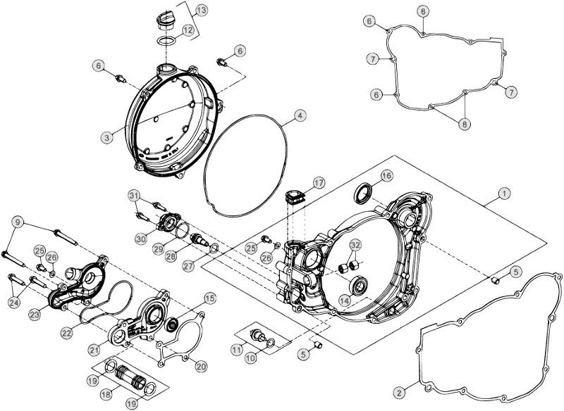 01 ENGINE CASE - FROM CHASSIS 700790 TO 749999