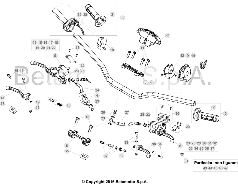 35 HANDLEBAR/CONTROLS - FROM CHASSIS 100035 TO 149999