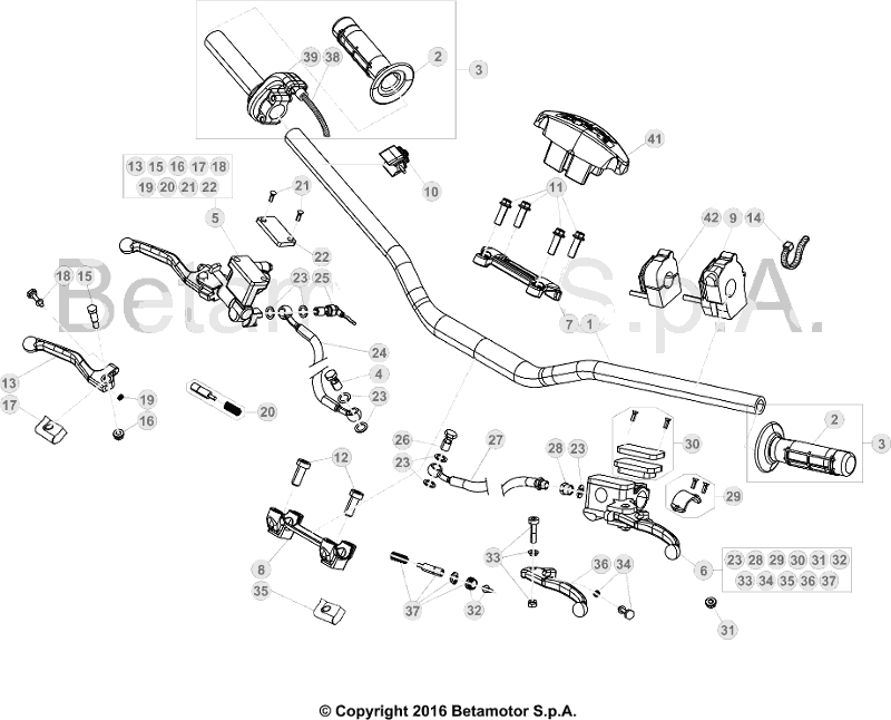 35 HANDLEBAR/CONTROLS - FROM CHASSIS 0