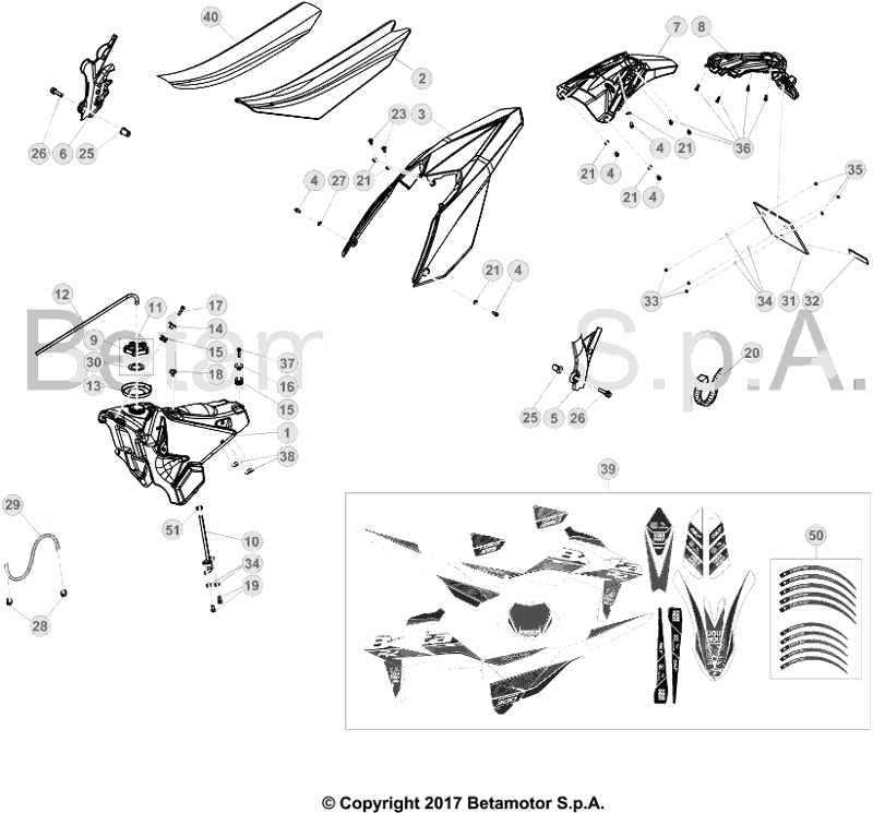 43 PLASTIC ACCESSORIES/SEAT/TANK