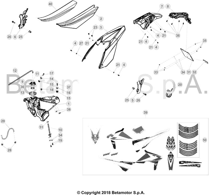 43 PLASTIC ACCESSORIES/SEAT/TANK