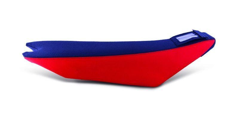 thumbnail image 2 of Enjoy Mfg Ribbed Gripper Seat Cover For 2013-2019 BETA 125 250 300 450 – Blue/Red/Blue #165 Logo 2 of 5