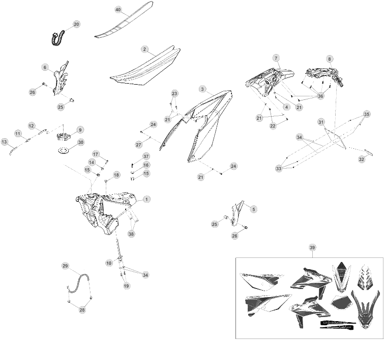 43 PLASTIC ACCESSORIES/SEAT/TANK