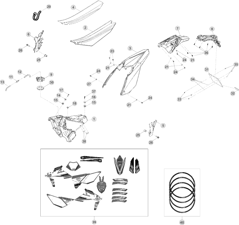 43 PLASTIC ACCESSORIES/SEAT/TANK