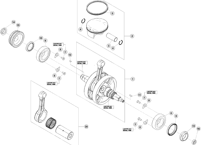 02 CRANKSHAFT/PISTON/BALANCER SHAFT - FROM CHASSIS 100676 TO 100723