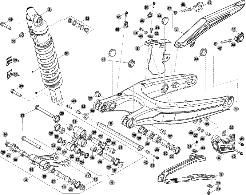 33 SWING ARM/REAR SUSPENSION