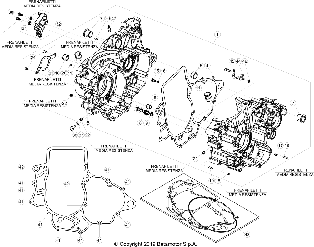 01 ENGINE CASE Beta Genuine