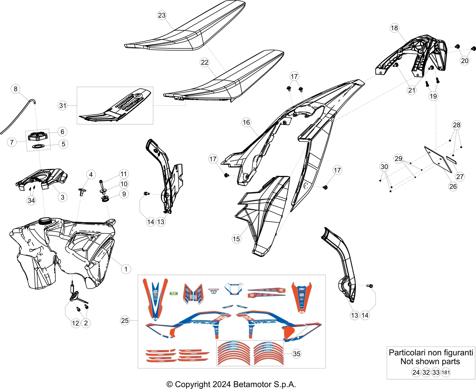 43 PLASTIC ACCESSORIES/SEAT/TANK