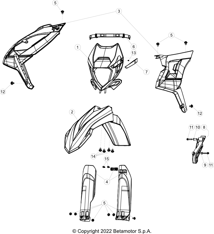 43 PLASTIC ACCESSORIES/SEAT/TANK - Beta Genuine