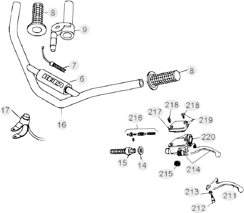 35 HANDLEBAR/CONTROLS - FROM CHASSIS 200001 TO 200335
