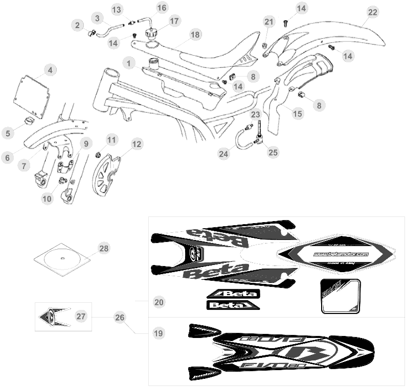 43 PLASTIC ACCESSORIES/SEAT/TANK - FROM CHASSIS 100402 TO 199999