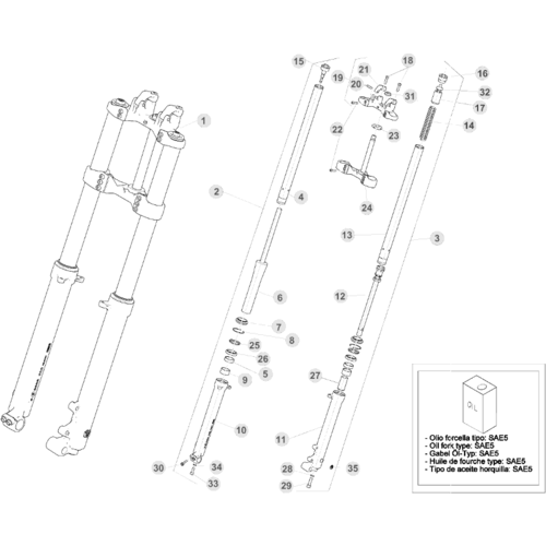 34 FRONT FORK - FROM CHASSIS 100944 TO 120000