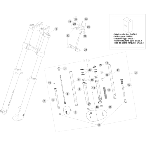 34 FRONT FORK - FROM CHASSIS 101431 TO 119999