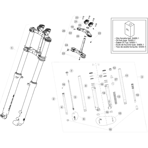 34 FRONT FORK - FROM CHASSIS 120097 TO 129999