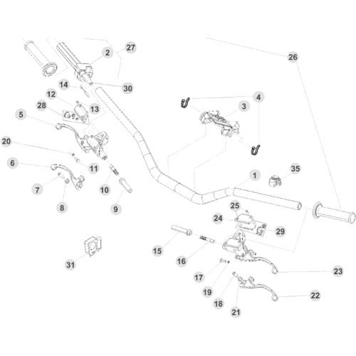 35 HANDLEBAR/CONTROLS - FROM CHASSIS 101431 TO 119999