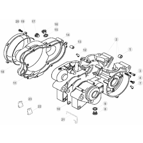 01 ENGINE CASE - FROM CHASSIS 250113 TO 259999