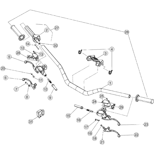 35 HANDLEBAR/CONTROLS - FROM CHASSIS 400169 TO 400200