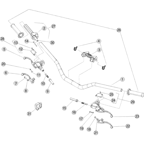 35 HANDLEBAR/CONTROLS - FROM CHASSIS 0