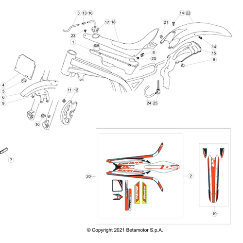 43 PLASTIC ACCESSORIES/SEAT/TANK