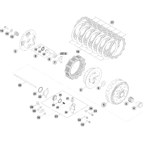 03 PRIMARY GEAR CPL./CLUTCH - FROM CHASSIS 100593 TO 100645