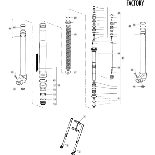34 FRONT FORK - FROM CHASSIS 100593 TO 100645