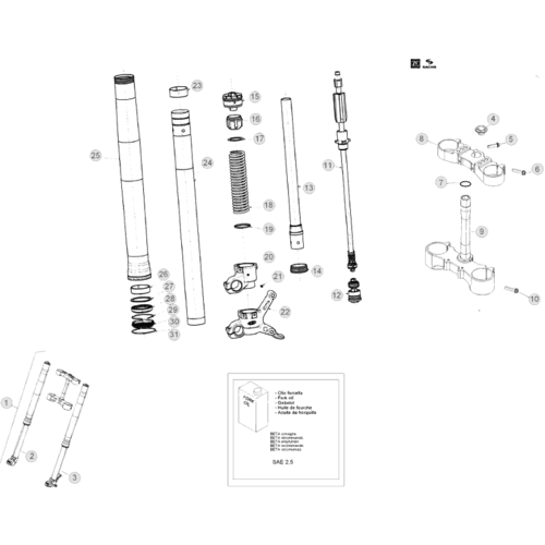 34 FRONT FORK - FROM CHASSIS 100662 TO 150000