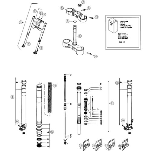 34 FRONT FORK - FROM CHASSIS 150001 TO 160000