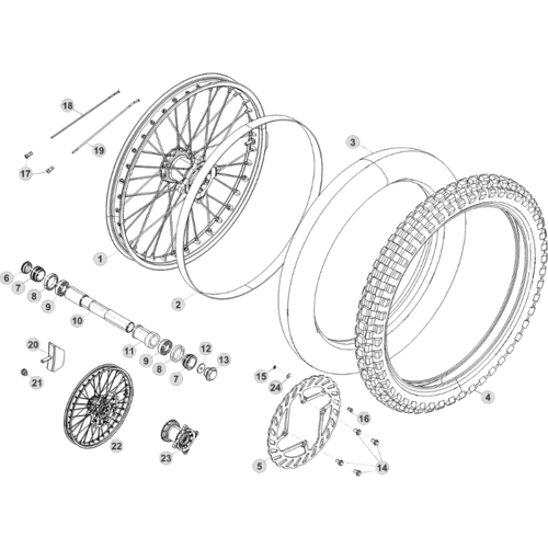 41 FRONT WHEEL - FROM CHASSIS 150001 TO 160000