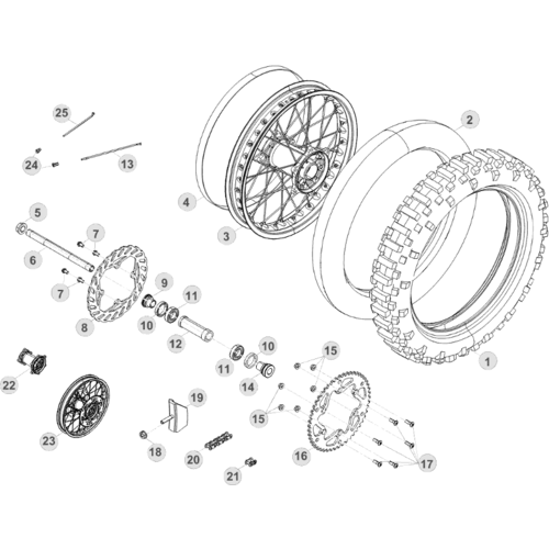 42 REAR WHEEL - FROM CHASSIS 150001 TO 160000