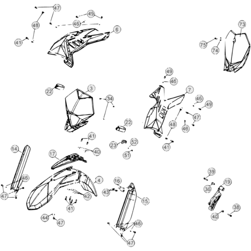 43 PLASTIC ACCESSORIES/SEAT/TANK