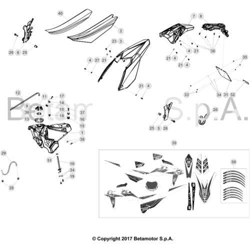 43 PLASTIC ACCESSORIES/SEAT/TANK
