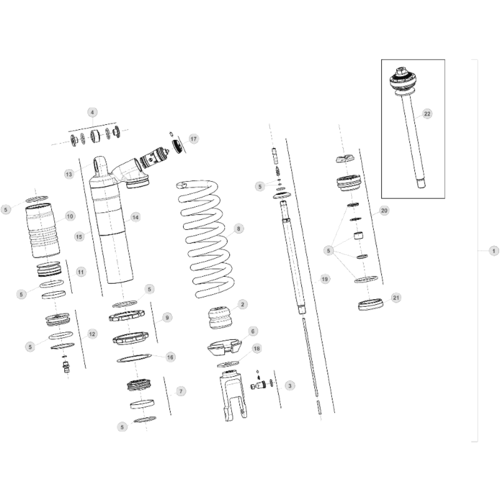 34 FRONT FORK - FROM CHASSIS 612 TO 865