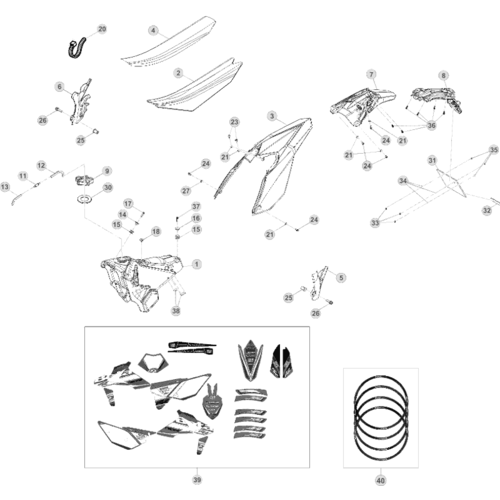 43 PLASTIC ACCESSORIES/SEAT/TANK