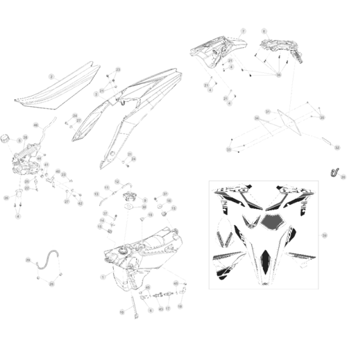 43 PLASTIC ACCESSORIES/SEAT/TANK
