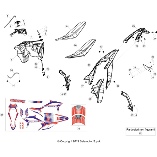 43 PLASTIC ACCESSORIES/SEAT/TANK
