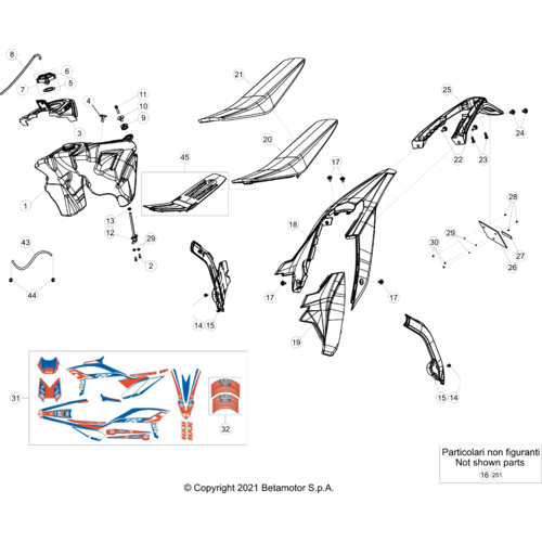 43 PLASTIC ACCESSORIES/SEAT/TANK
