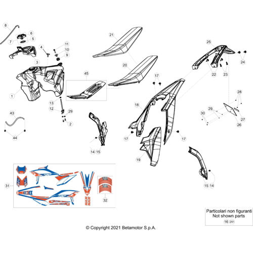 43 PLASTIC ACCESSORIES/SEAT/TANK